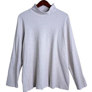 SPARTINA 449 Ribbed Mock Neck Tunic Top Size XXL in Light Beige